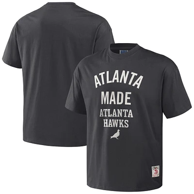 T-shirt surdimensionné épais NBA x Staple Anthracite Atlanta Hawks pour hommes