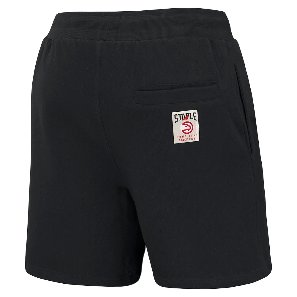 Short NBA x Staple noir pour homme des Atlanta Hawks Pigeon Home Team