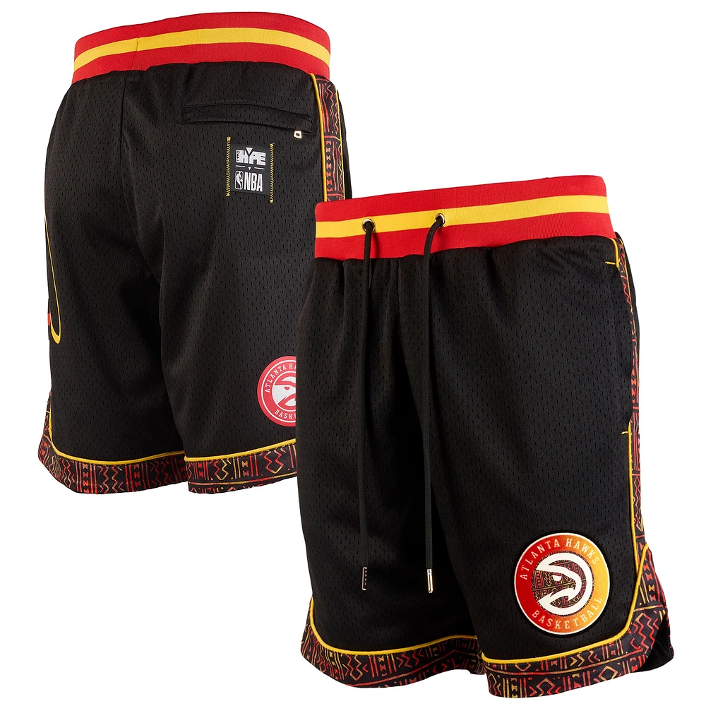 Men's NBA x Two Hype  Black Atlanta Hawks Culture & Hoops Collection Premium Mesh Shorts