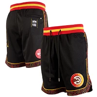 Men's NBA x Two Hype  Black Atlanta Hawks Culture & Hoops Collection Premium Mesh Shorts