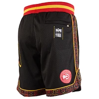 Men's NBA x Two Hype  Black Atlanta Hawks Culture & Hoops Collection Premium Mesh Shorts