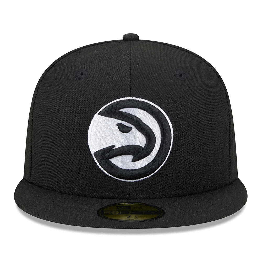 Men's New Era Black Atlanta Hawks 59FIFTY Fitted Hat