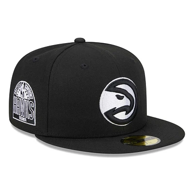 Men's New Era Black Atlanta Hawks 59FIFTY Fitted Hat