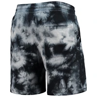 Men's New Era Black Atlanta Hawks Fleece Tie-Dye Shorts