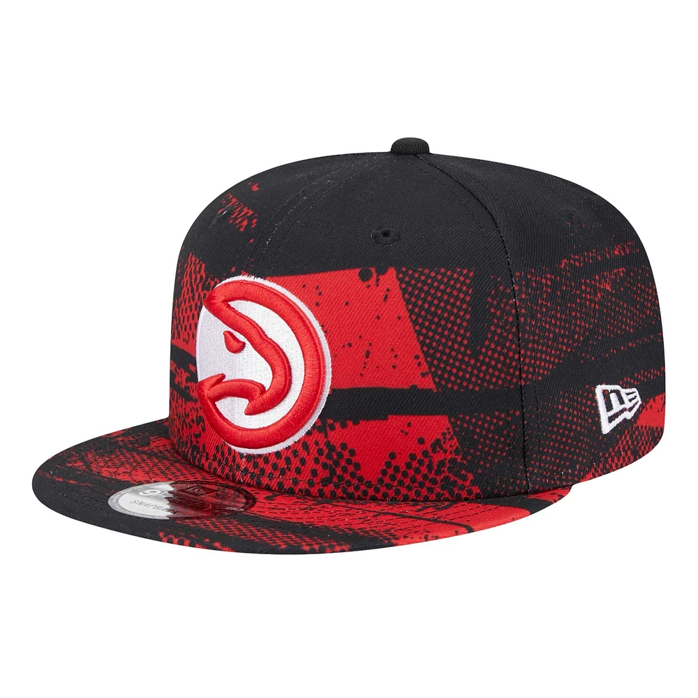 Casquette à visière noire New Era Atlanta Hawks Tip-Off 9FIFTY pour homme