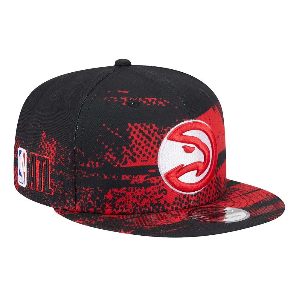 Casquette à visière noire New Era Atlanta Hawks Tip-Off 9FIFTY pour homme