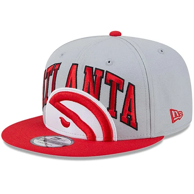 Casquette Snapback bicolore 9FIFTY New Era pour hommes, gris/rouge, Atlanta Hawks Tip-Off