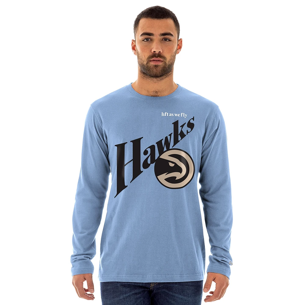 T-shirt à manches longues bleu clair Atlanta Hawks 2024/25 City Edition pour homme New Era