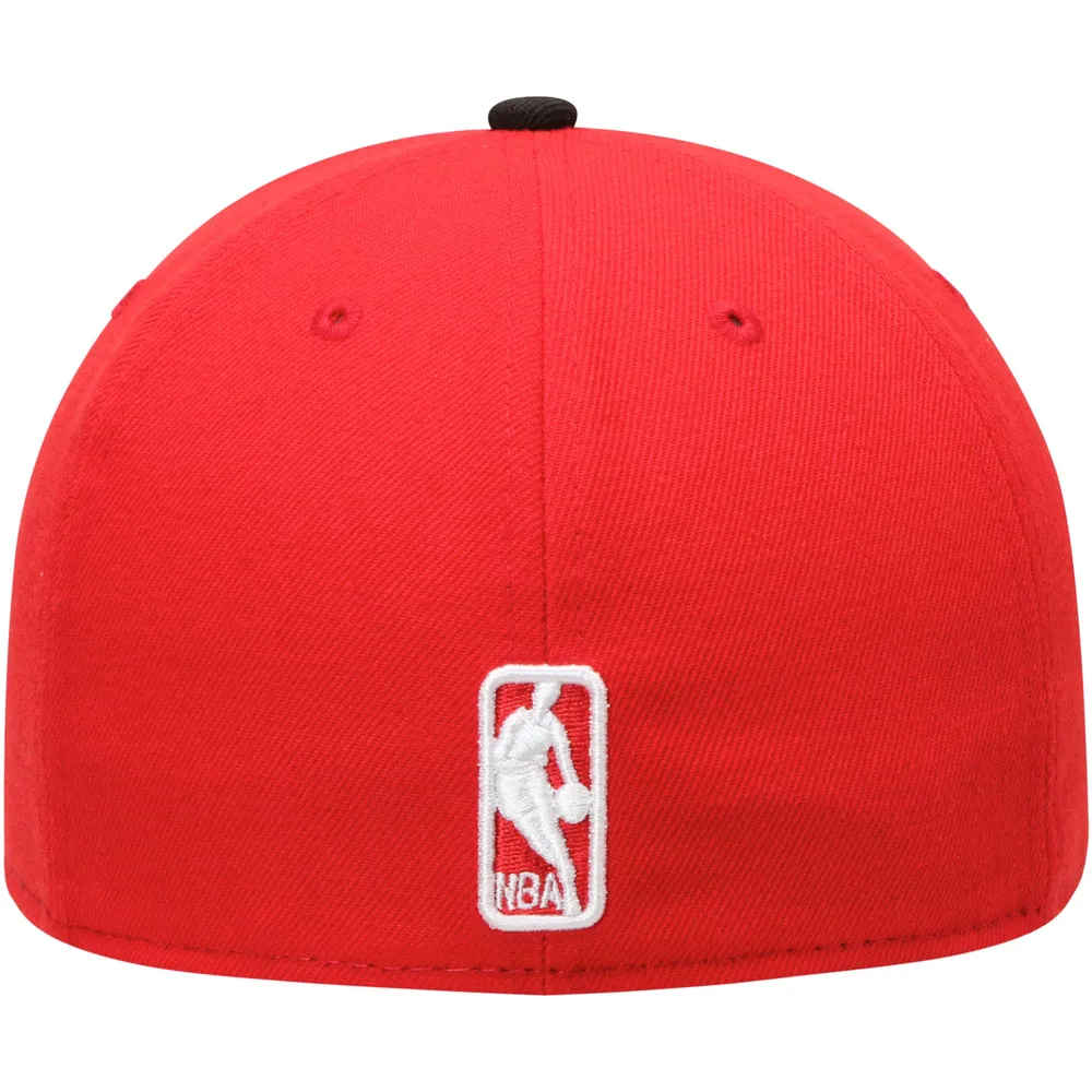 Casquette ajustée 59FIFTY 2Tone de l'équipe officielle des Atlanta Hawks New Era pour homme, rouge/noir