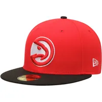 Casquette ajustée 59FIFTY 2Tone de l'équipe officielle des Atlanta Hawks New Era pour homme, rouge/noir