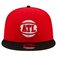 Men's New Era Red/Black Atlanta Hawks Official Team Color 2Tone 9FIFTY Snapback Hat