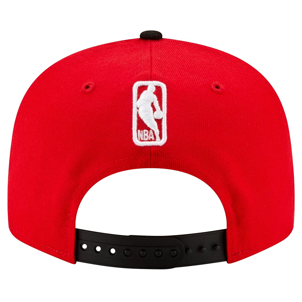 Men's New Era Red/Black Atlanta Hawks Official Team Color 2Tone 9FIFTY Snapback Hat