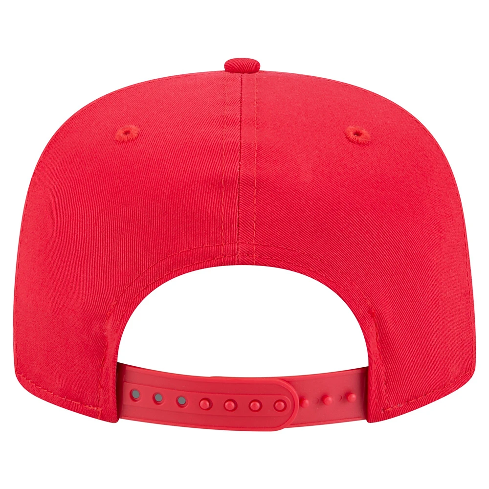 Men's New Era Red Atlanta Hawks Team Text Golfer Snapback Hat