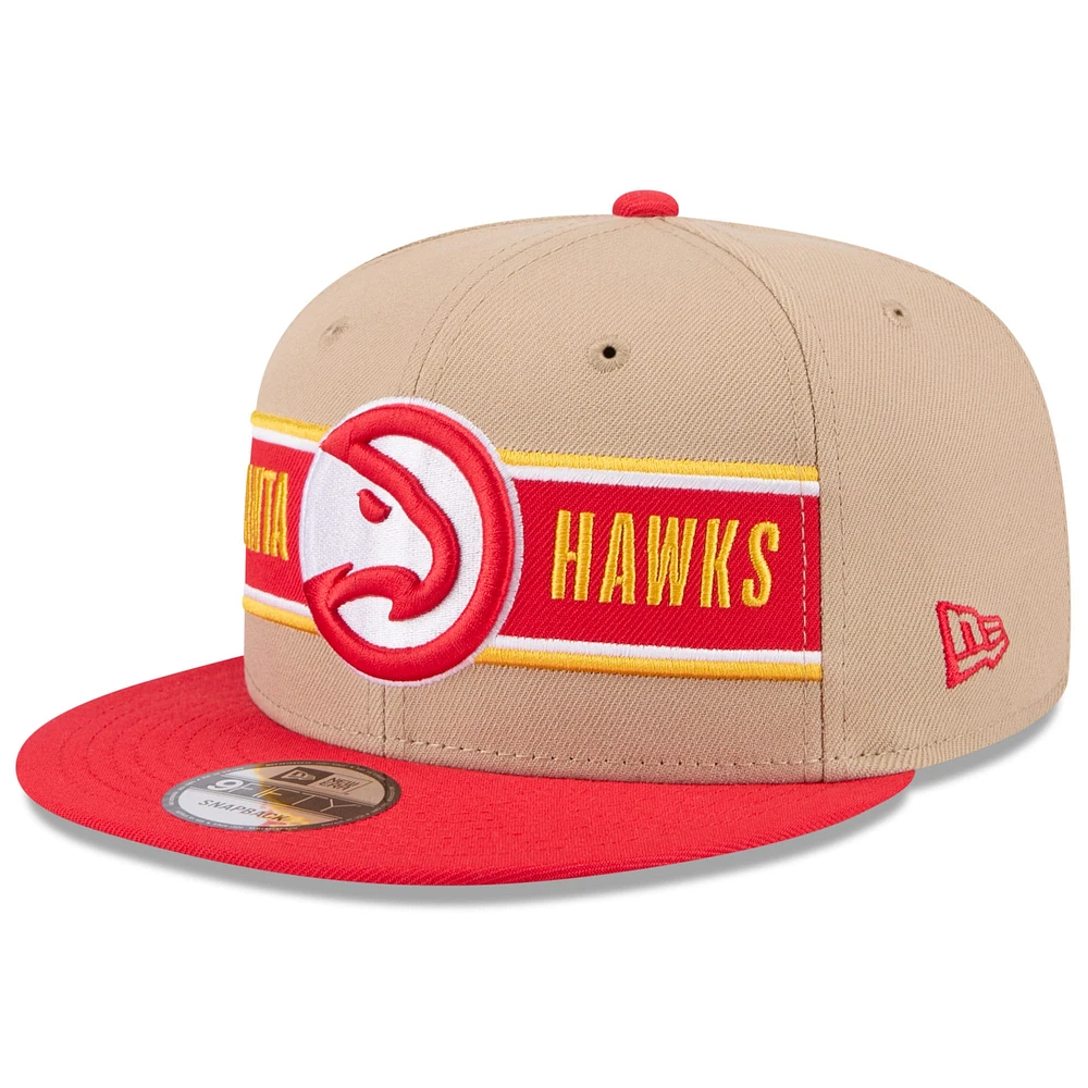 Men's New Era Tan/Red Atlanta Hawks 2024 NBA Draft 9FIFTY Snapback Hat