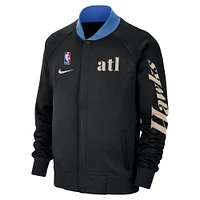 Men's Nike Black Atlanta Hawks 2024/25 City Edition Authentic Showtime Performance Full-Zip Jacket