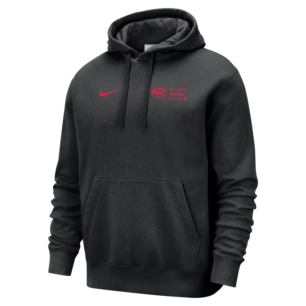 Sweat à capuche Nike Atlanta Hawks Courtside Club pour homme, noir