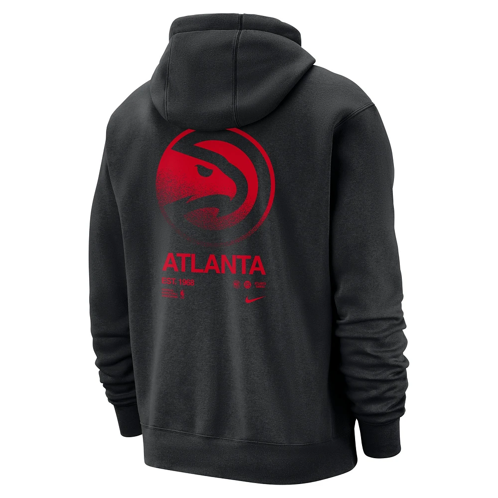 Sweat à capuche Nike Atlanta Hawks Courtside Club pour homme, noir