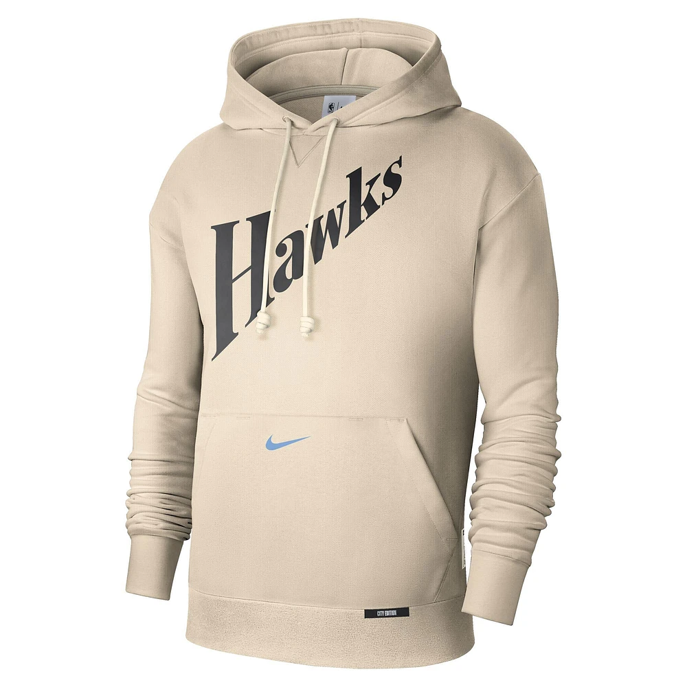 Men's Nike Cream Atlanta Hawks 2024/25 City Edition Courtside Standard Issue Pullover Hoodie