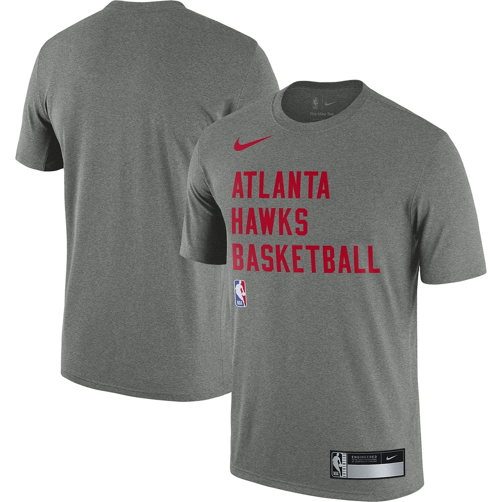 T-shirt d'entraînement Performance Sideline Legend des Atlanta Hawks 2023/24 Nike gris chiné pour Homme