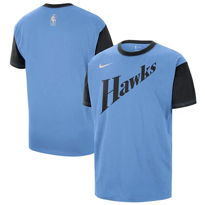 Men's Nike Light Blue Atlanta Hawks 2024/25 City Edition Courtside Color Block T-Shirt