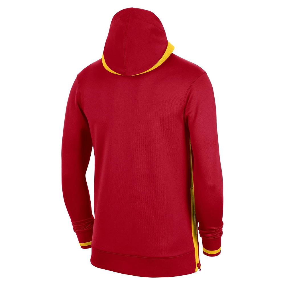 Men's Nike Red Atlanta Hawks Authentic Showtime Performance Full-Zip Hoodie