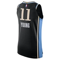 Maillot authentique Nike Trae Young des Atlanta Hawks pour homme - Noir Édition City