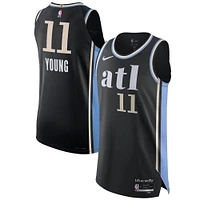 Maillot authentique Nike Trae Young des Atlanta Hawks pour homme - Noir Édition City