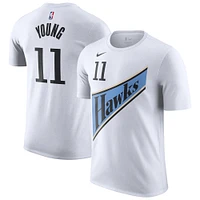 T-shirt Nike Trae Young pour homme, blanc, édition City des Atlanta Hawks 2024/25, avec nom et numéro