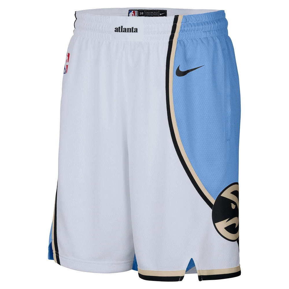 Men's Nike White Atlanta Hawks 2024/25 City Edition Swingman Shorts