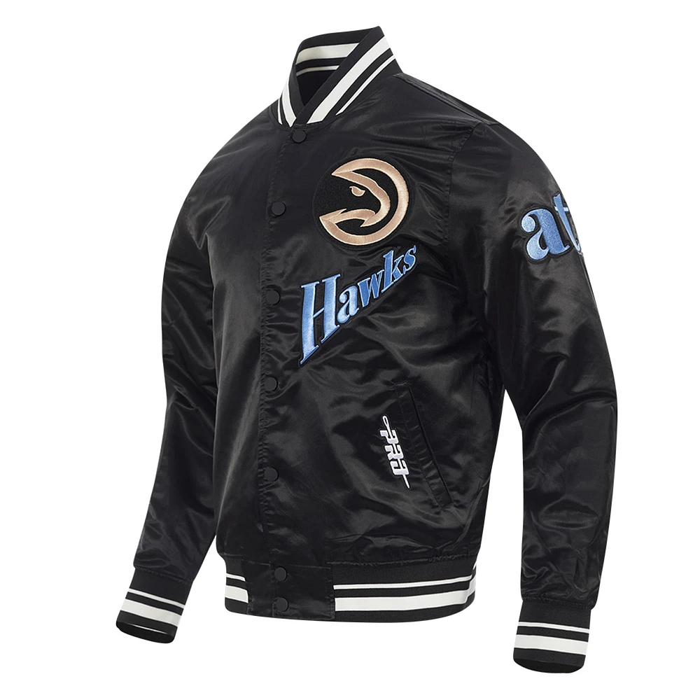 Men's Pro Standard Black Atlanta Hawks 2024/25 City Edition Satin Full-Snap Jacket