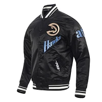 Men's Pro Standard Black Atlanta Hawks 2024/25 City Edition Satin Full-Snap Jacket
