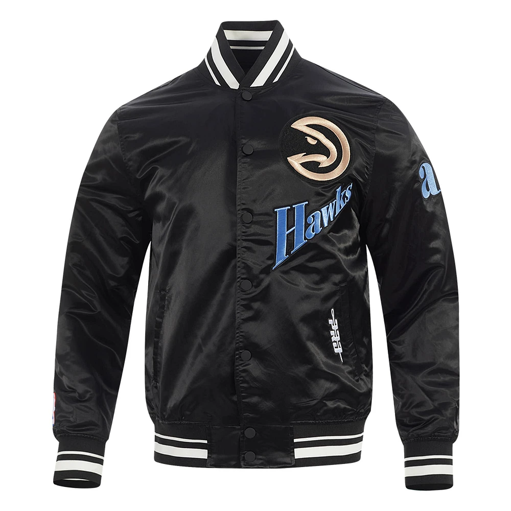 Men's Pro Standard Black Atlanta Hawks 2024/25 City Edition Satin Full-Snap Jacket