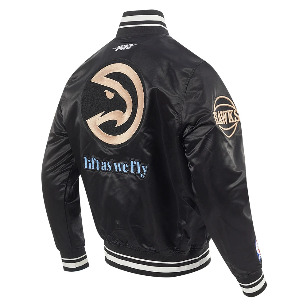 Men's Pro Standard Black Atlanta Hawks 2024/25 City Edition Satin Full-Snap Jacket