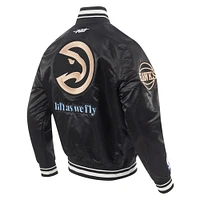 Men's Pro Standard Black Atlanta Hawks 2024/25 City Edition Satin Full-Snap Jacket