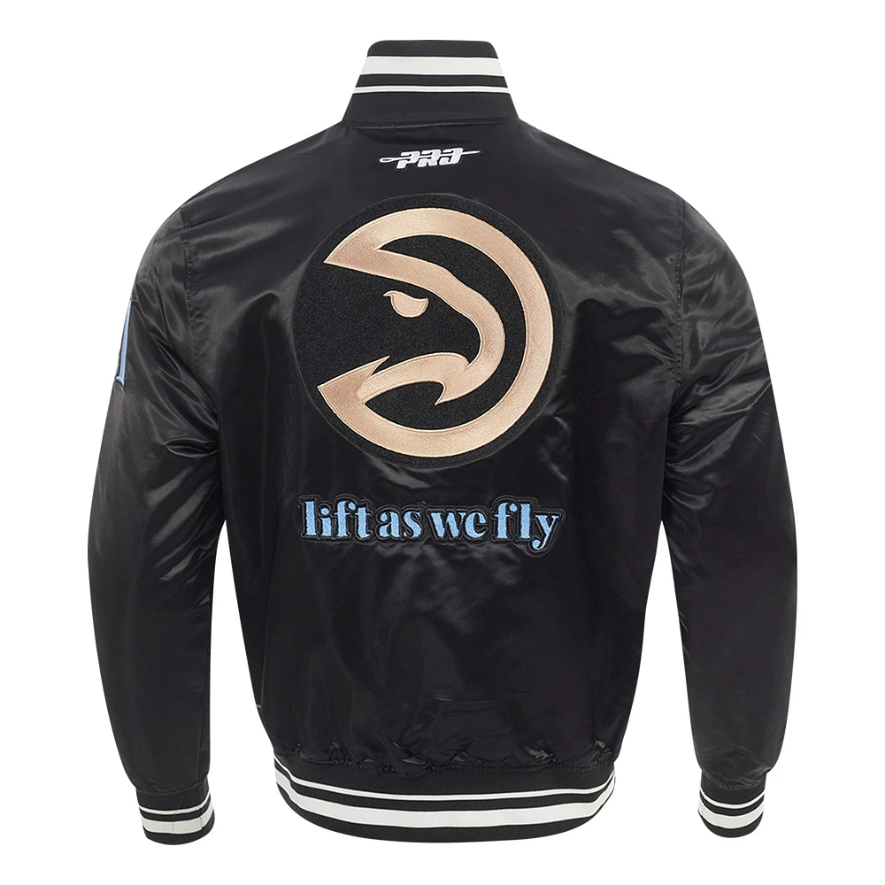 Men's Pro Standard Black Atlanta Hawks 2024/25 City Edition Satin Full-Snap Jacket