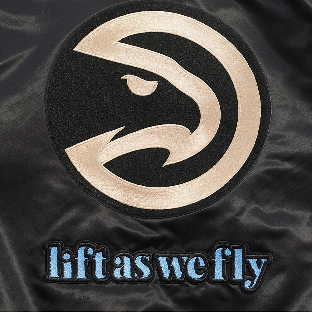 Men's Pro Standard Black Atlanta Hawks 2024/25 City Edition Satin Full-Snap Jacket