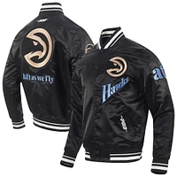 Men's Pro Standard Black Atlanta Hawks 2024/25 City Edition Satin Full-Snap Jacket