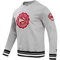 Men's Pro Standard Heather Gray Atlanta Hawks Crest Emblem Pullover Sweatshirt