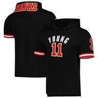 Men's Pro Standard Trae Young Black Atlanta Hawks Name & Number Short Sleeve Pullover Hoodie