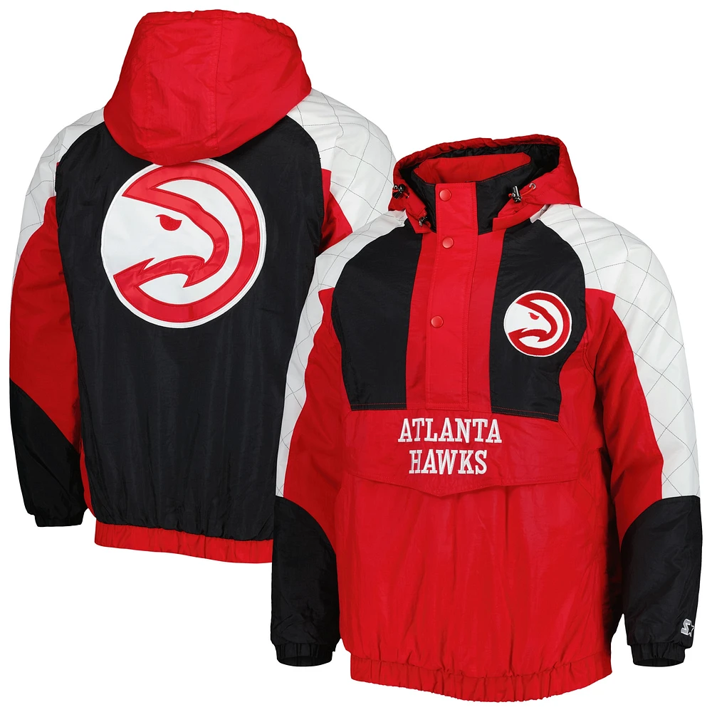 Veste à capuche raglan carreaux pour homme Starter Red Atlanta Hawks