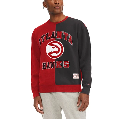 Men's Tommy Jeans Red/Black Atlanta Hawks Keith Split Pullover Sweatshirt