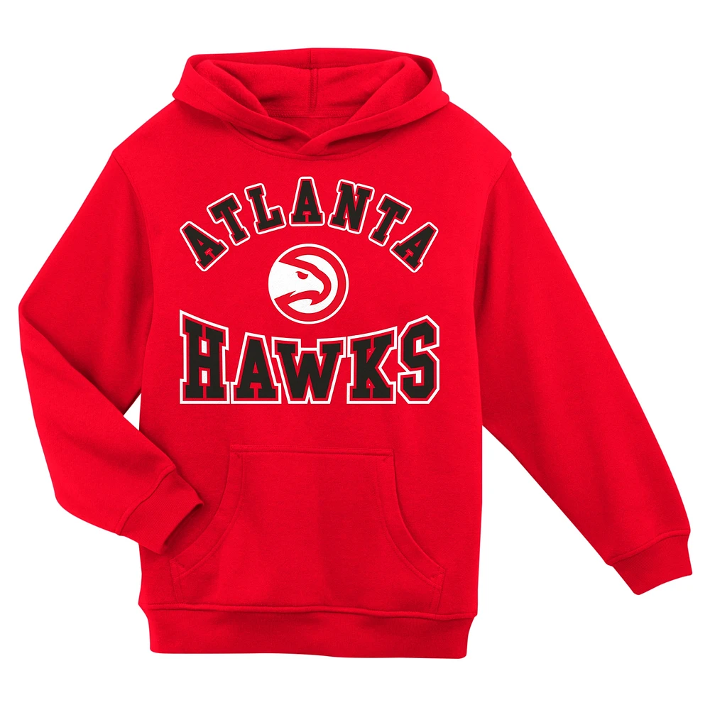 Sweat à capuche en polaire rouge pour enfant d'âge préscolaire Atlanta Hawks Home Town