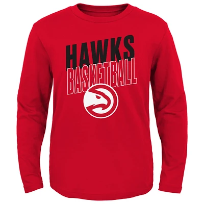 T-shirt à manches longues Showtime des Atlanta Hawks rouges préscolaires