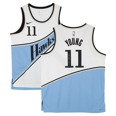 Trae Young Atlanta Hawks Autographed White Nike 2024-25 City Edition Swingman Jersey