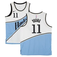 Trae Young Atlanta Hawks Autographed White Nike 2024-25 City Edition Swingman Jersey