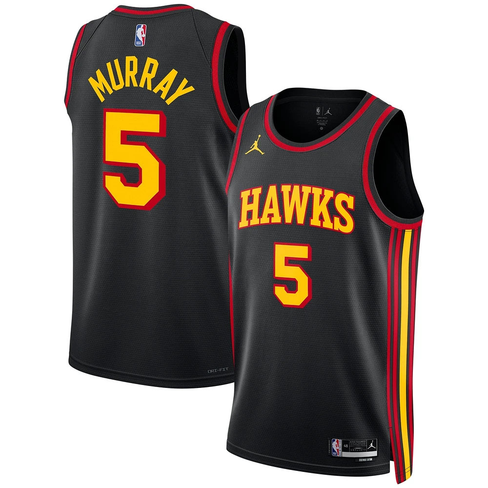 Unisex Jordan Brand Dejounte Murray Black Atlanta Hawks Swingman Jersey - Statement Edition