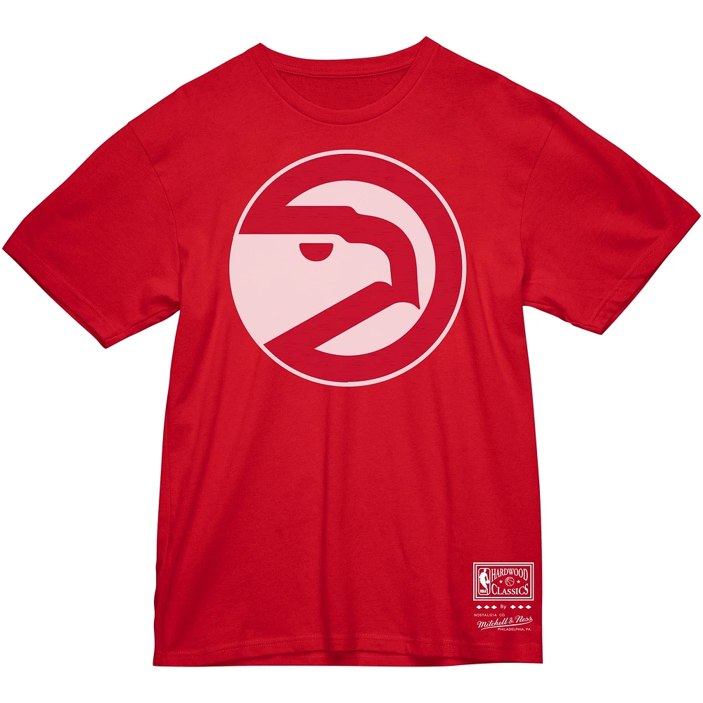 Unisex Mitchell & Ness  Red Atlanta Hawks Hardwood Classics MVP Throwback Logo T-Shirt