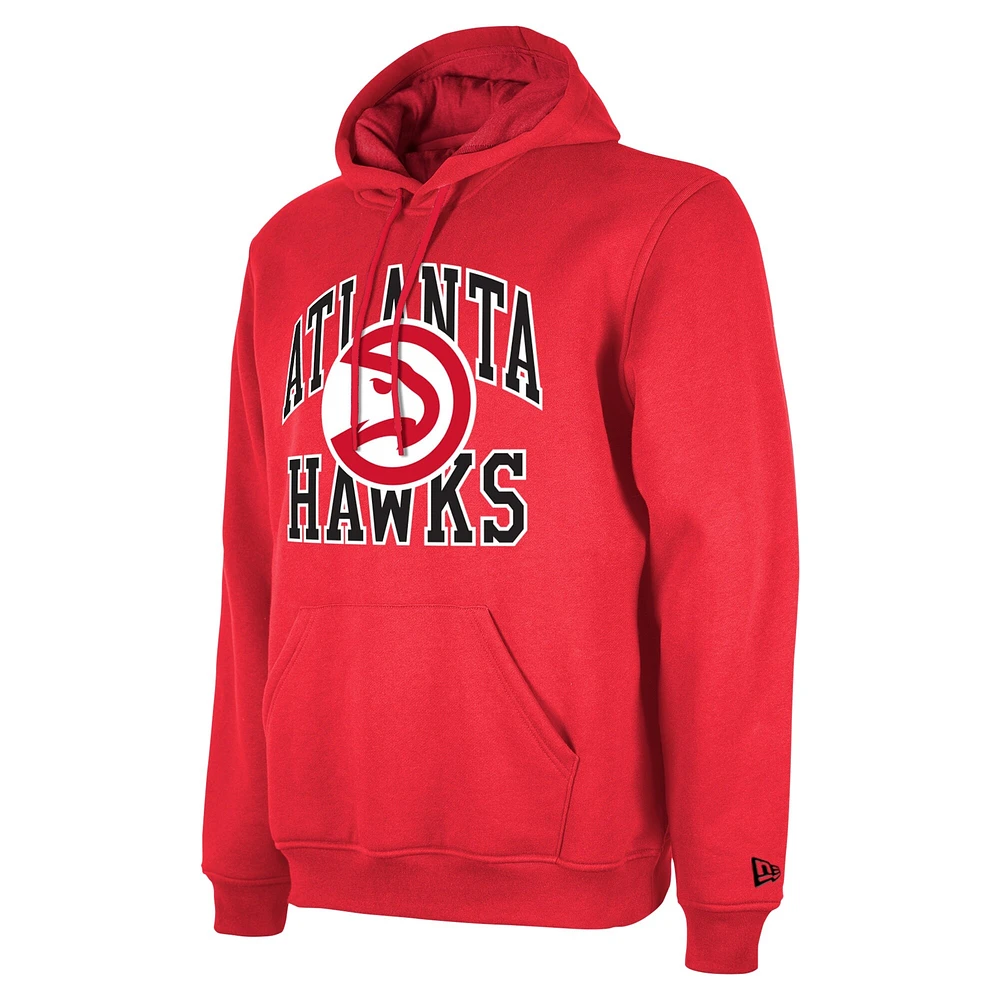 Sweat à capuche unisexe New Era rouge Atlanta Hawks saison 2023/24 édition Tip-Off