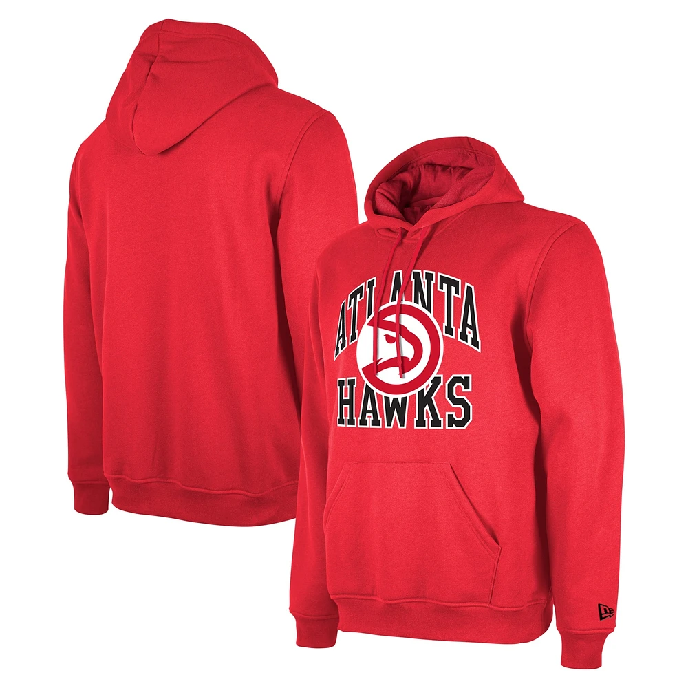 Sweat à capuche unisexe New Era rouge Atlanta Hawks saison 2023/24 édition Tip-Off