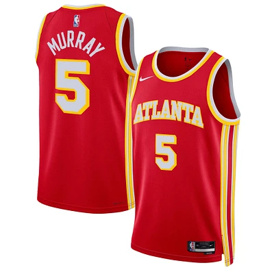 Maillot unisexe Nike Dejounte Murray rouge Atlanta Hawks Swingman - Icon Edition